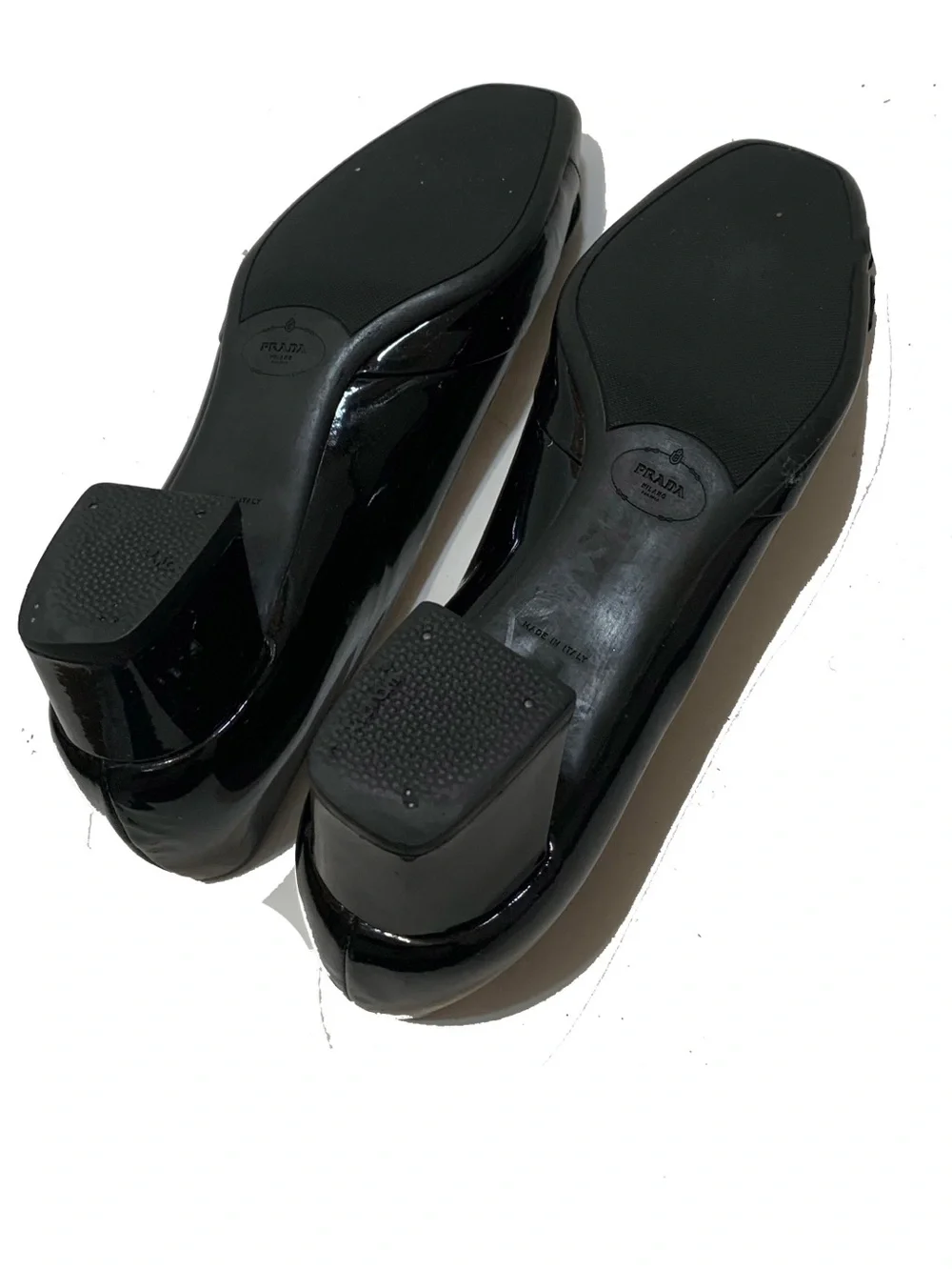 Prada Black Patent Leather Square-Toe shoes